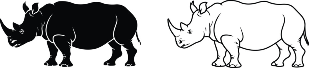 Rhino rhinoceros animal vector illustration © Rahat Hossain