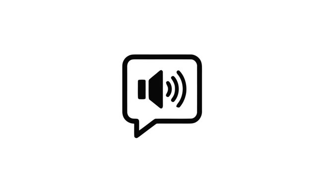 Black and white speaker icon symbol.