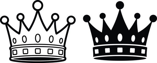 Royal crown vector illustration, Royal crown icon set © Rahat Hossain