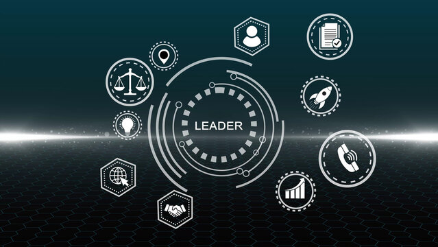 Internet, business, Technology and network concept.Successful team leader. Business leadership concepts. A successful team leader is a manager market 
