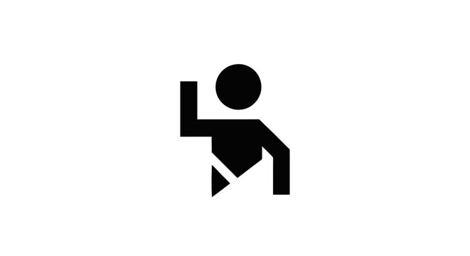 Black silhouette of a person running.