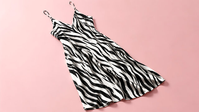 Zebra print spaghetti strap midi dress with animal print summer dress women s fashion evening wear cocktail dress party dress black and white vacation wear clothing