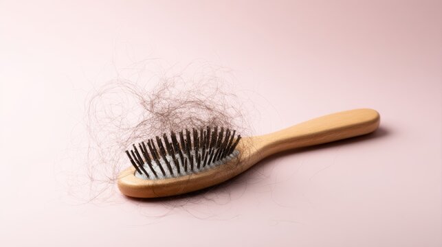Hairbrush showing significant hair fall, symbolizing hair loss, hair health concerns, and the need for hair care solutions