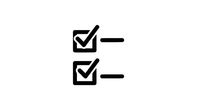 Checkmarks and boxes icon graphic.