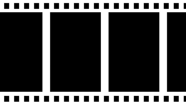 Vintage Film Strip Green Screen Overlay Animation, Movie Film Strip Green Screen Background Loop, Movie Strip Border with Chromakey Screen Animation video.