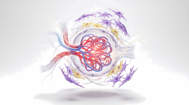 Close-up of Glomerulus and Surrounding Cells