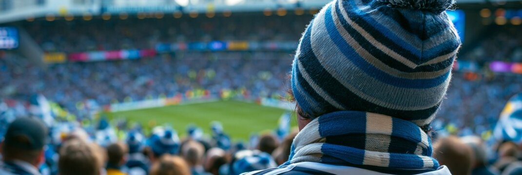 Closeup from behind a Scotland supporter wearing team colors capturing the electric atmosphere as the match ends in a hardfought stalemate against a major contender.
