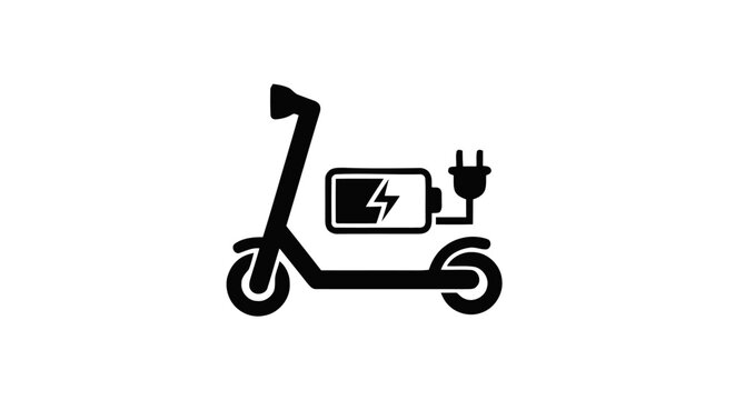 Electric scooter with battery symbol.