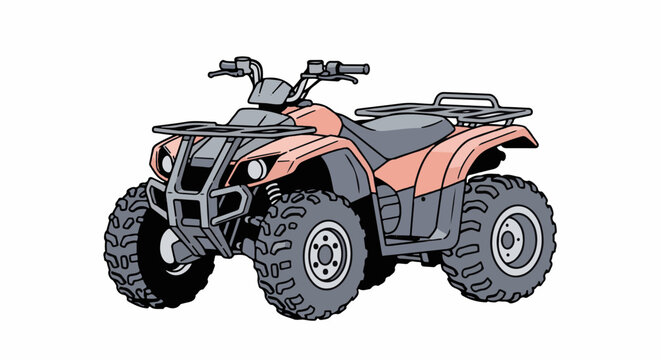 A rugged all-terrain vehicle with large tires and a sturdy frame, ready for adventure