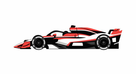 Obraz premium A sleek, modern racing car with bold red, white, and black graphics