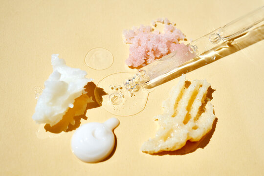 Skin care ingredients with moisturizing serum dropping