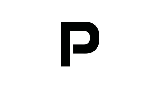 Large black letter P symbol.