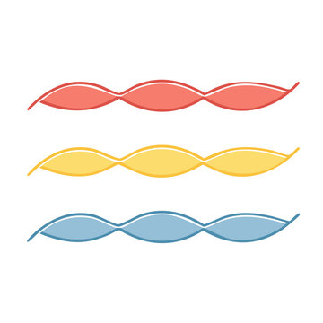 Flat design ribbon bows in red yellow blue