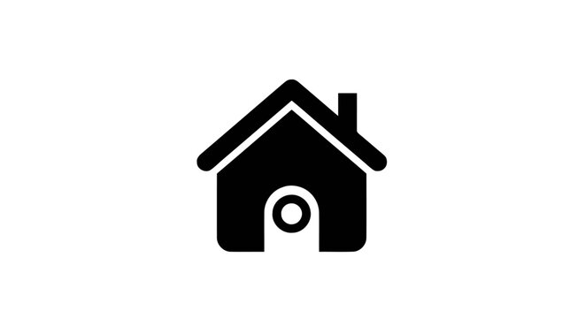 Simple Black House Icon Design.