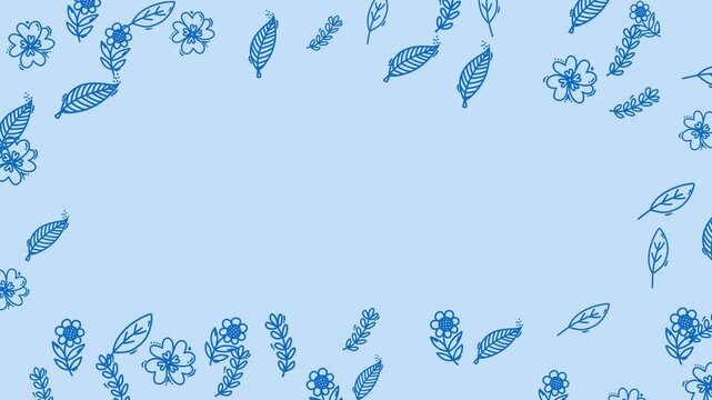 Hand Drawn Floral Frame Animation with Empty Center Space for Text and Branding