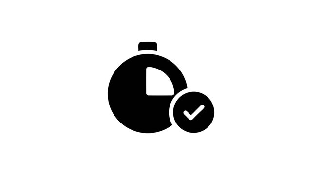 Stopwatch with Check Mark Icon.