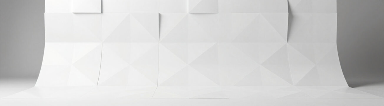 geometric white panels form seamless repeating pattern clean studio backdrop soft diffused studio lighting top