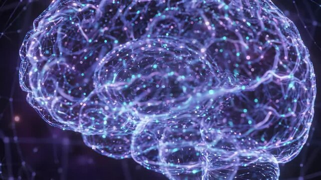 Artificial intelligence large language models LLM visualize glowing neural network brain structure digital space vibrant complex connections sphere