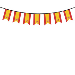 Obraz premium Showcases spanish flag bunting decorations perfect for national pride events, fiestas, or cultural celebrations. Ideal for festive displays.