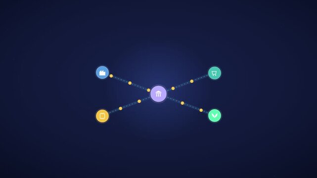 A video showcasing a network connection concept with colorful nodes and lines