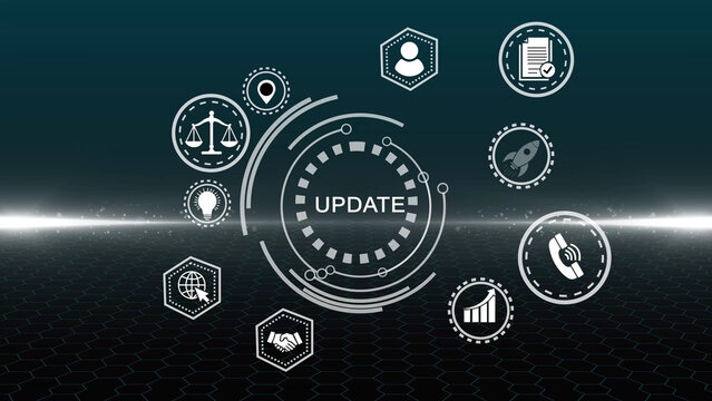 Business, Technology, Internet and network concept. Update software computer program 