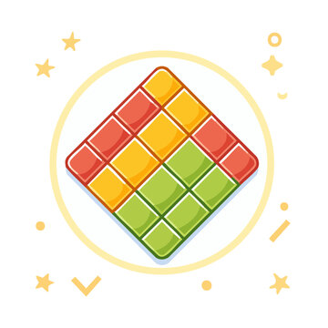 Cartoon Rubik's Cube Vector Illustration