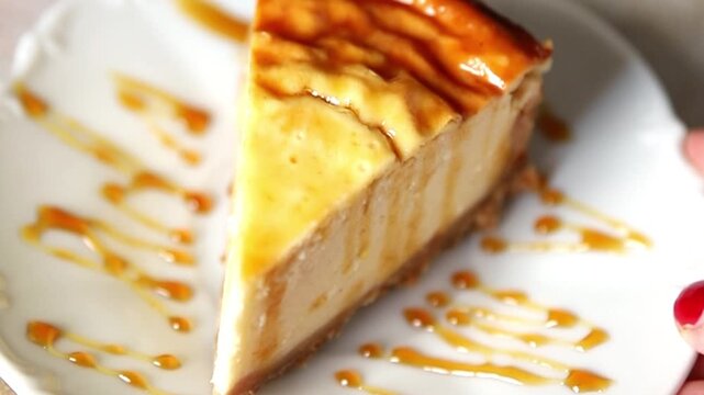 Cheesecake sweet dessert, slice of cake tasty snack fresh delicious gourmet food background on the table rustic food, top view copy space