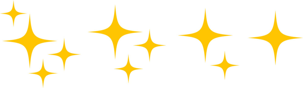Yellow sparkle star icon,
