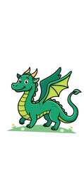 Naklejka premium green dragon vector