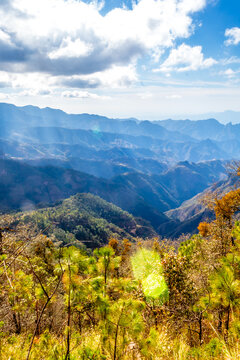 Mountain range on a sunny day, Mexiquillo in the Sierra Madre Occidental in Durango