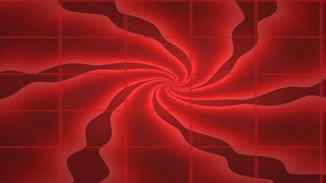 Red swirling vortex with grid overlay abstract motion