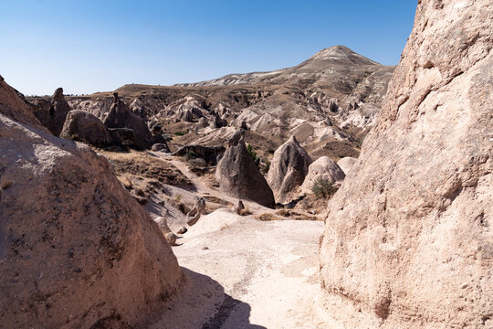 erosion in the Devrent Valley in Cappadocia on a summer day.