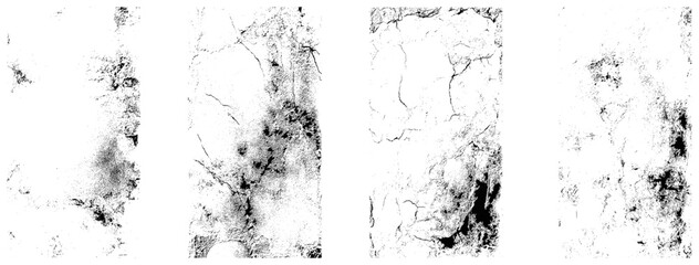 Fototapeta premium Collection of 4 grunge dust wall