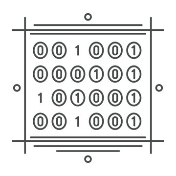 Digital binary data block icon for computer science and tech concepts