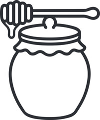 Honey jar with dipper, sweet natural food, isolated icon © Palyerff