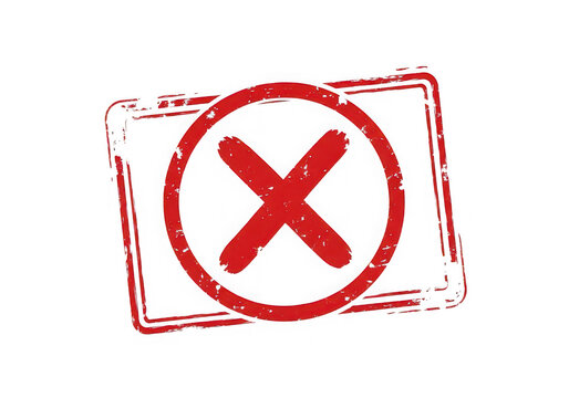 Red and white prohibition symbol with a torn edge effect isolated on transparent background