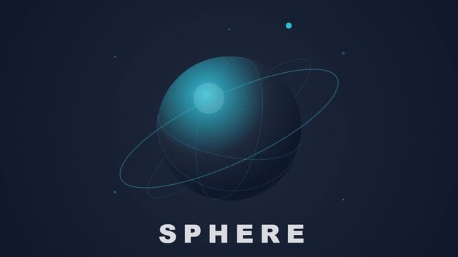 Abstract Blue Sphere with Ring in Deep Space.