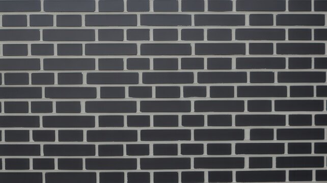 Full frame abstract background of a dark gray brick wall with light grout lines.
