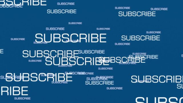 Subscribe, the word subscribe appears from a blue background. Subscribe or register to a video channel, social media account, online shop, website, internet blog, influencer account or newsletter. 