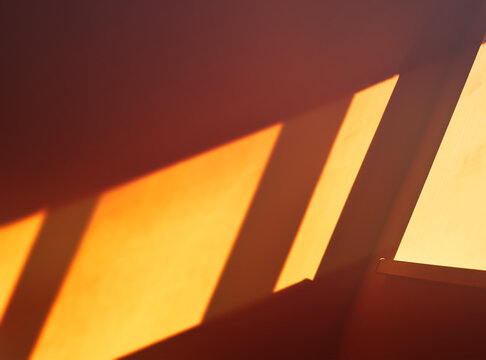 Dramatic light leak coming from the window warm interior