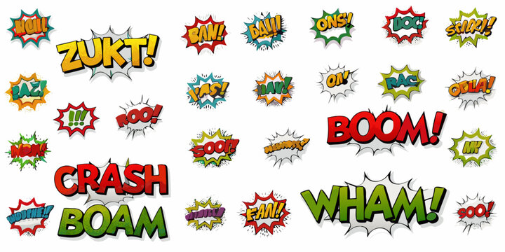 Comic Sound Effects Collection Vibrant Vector Illustration