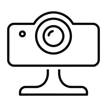 Minimalist webcam icon for video conferencing and remote communication