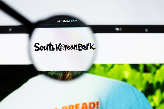 Milan, Italy 2026, 20 Apr Closeup of SKP Store website on a laptop screen. SKP Store logo under a magnifying glass.