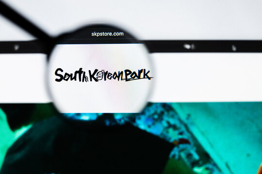 Milan, Italy 2026, 20 Apr Closeup of SKP Store website on a laptop screen. SKP Store logo under a magnifying glass.