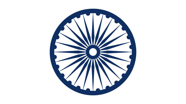 Ashoka Chakra, Wheel of Dharma, Symbol of India, National Emblem, Blue Icon
