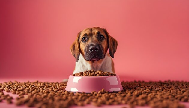 Dog Food Bowl Nutrition Healthy Pet Meal Dry Wet Canine Diet USA Style