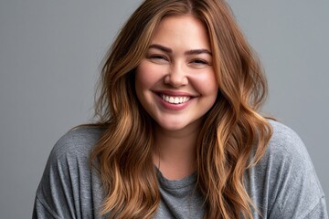 Fototapeta premium Confident plus - size woman smiling in natural light