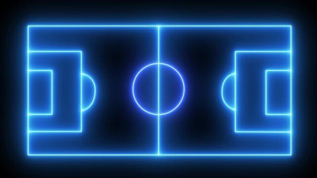 Neon Football Field Animation on Black Background - Championship Match Versus Teams Intro