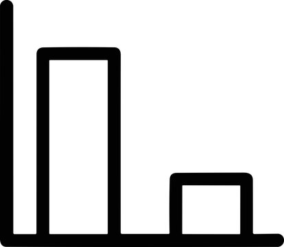 Simple Bar Chart Icon: Decline and Decrease