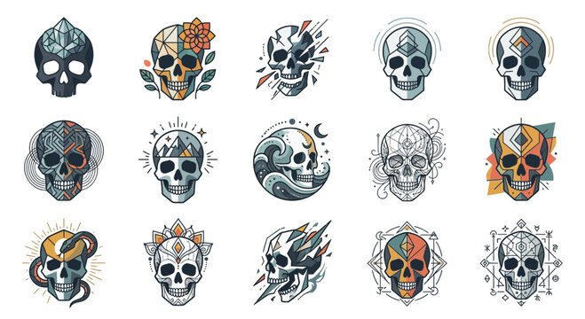 Artistic Skull Illustrations Collection - Unique Designs